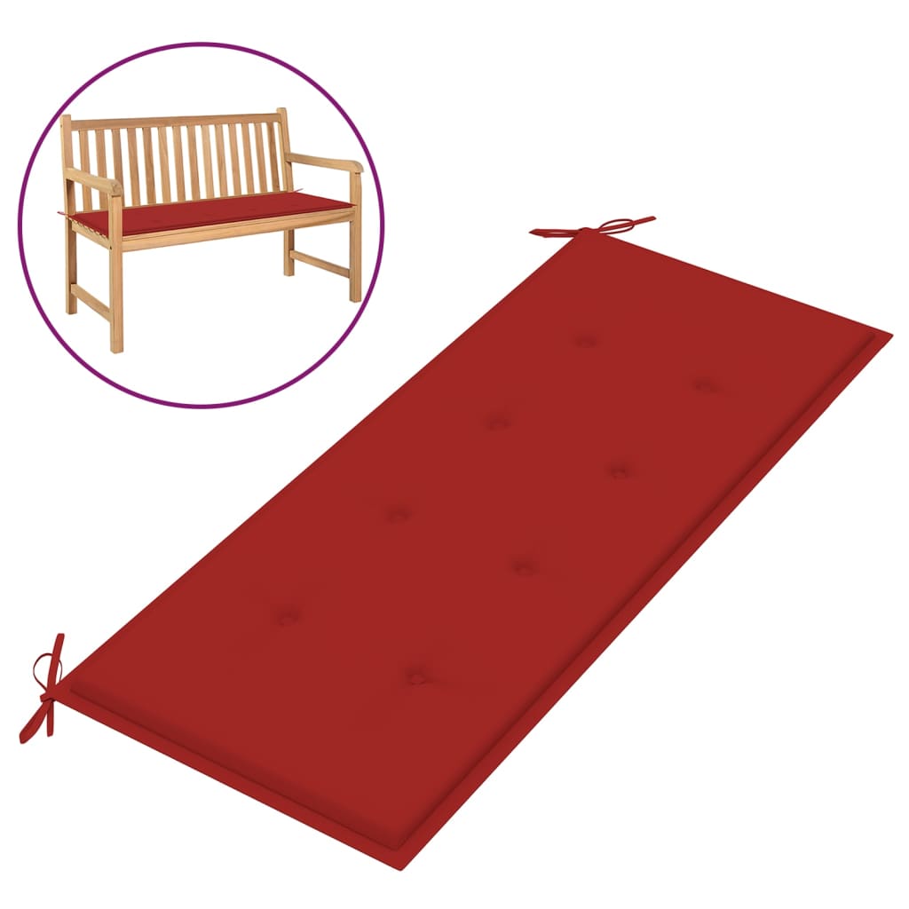 Garden Bench Cushion Red 47.2"x19.7"x1.2"