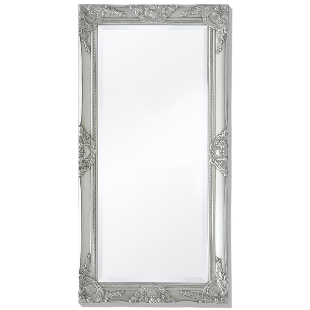 Wall Mirror Baroque Style 39.4"x19.7" Silver