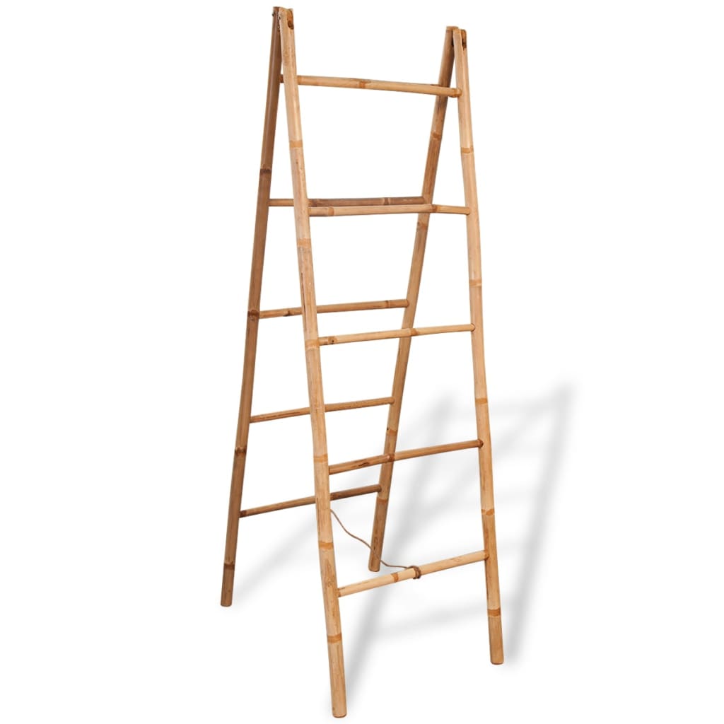 Double Towel Ladder with 5 Rungs Bamboo 19.7"x63"