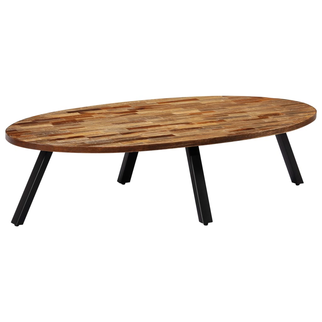 Coffee Table Solid Reclaimed Teak Oval 47.2"x23.6"x11.8"