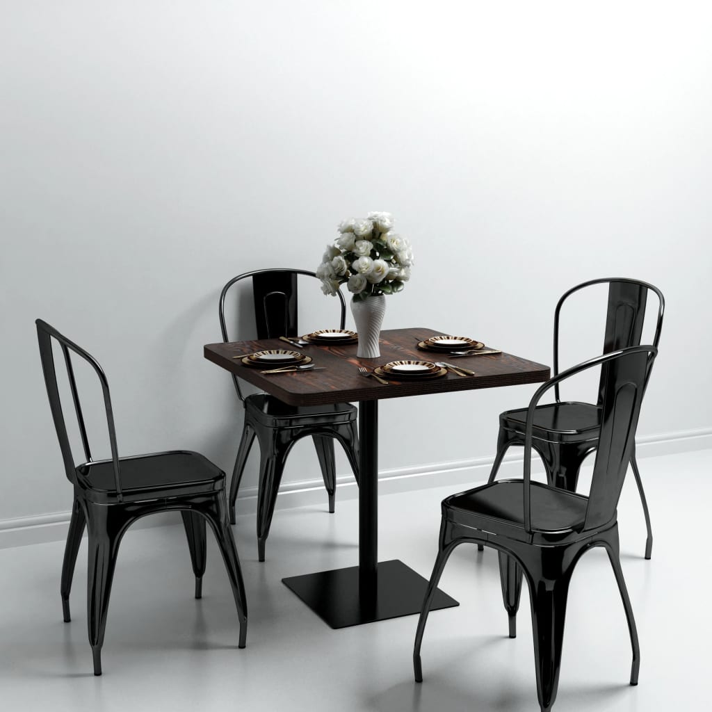 Bistro Table MDF and Steel Square 31.5"x31.5"x29.5" Dark Ash