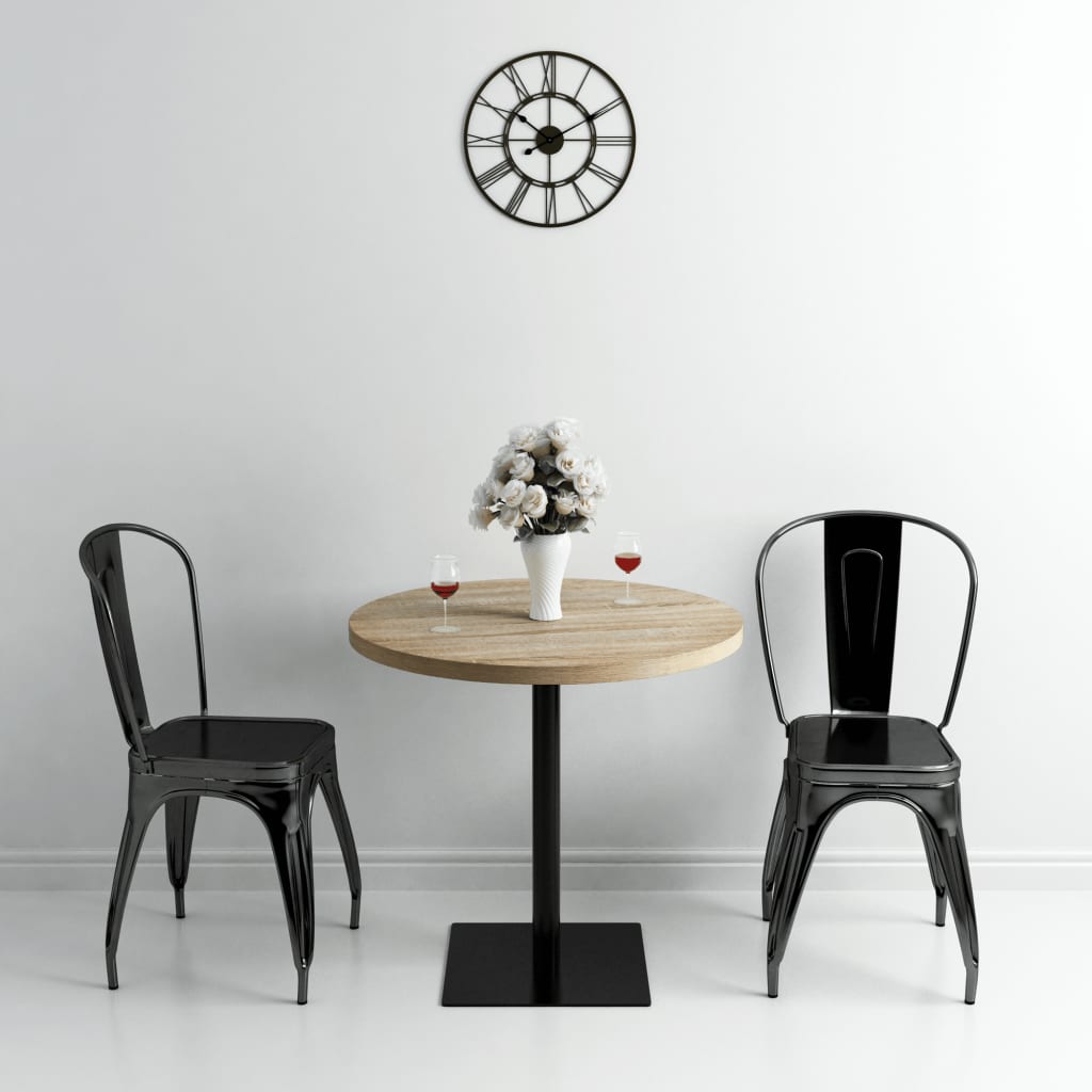 Bistro Table MDF and Steel Round 31.5"x29.5" Oak Color