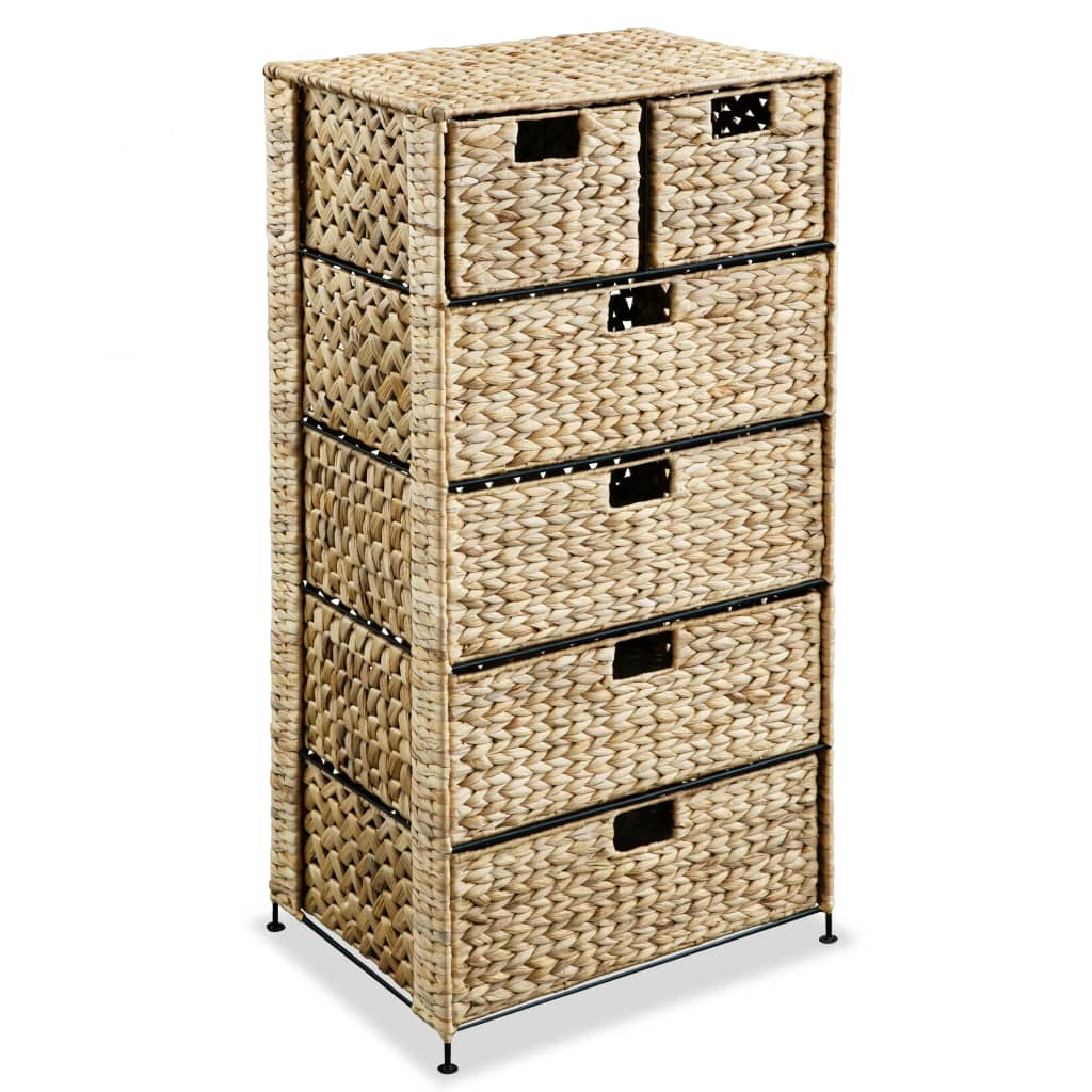 Storage Unit with 6 Baskets 18.5"x14.6"x39.4" Water Hyacinth