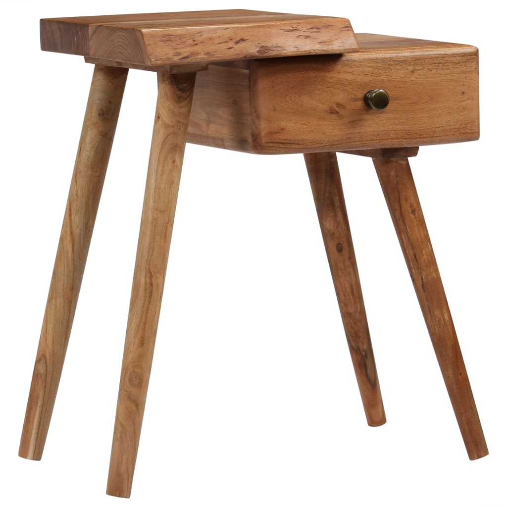 Bedside Table Solid Acacia Wood 17.7"x12.6"x21.7"