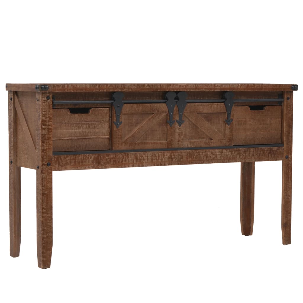 Console Table Solid Fir Wood 51.6"x14"x29.5" Brown