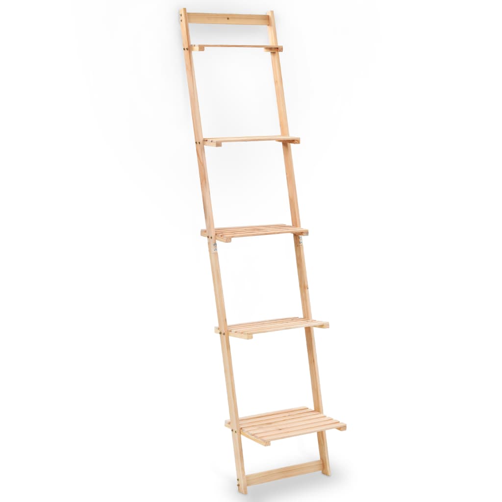 Ladder Wall Shelf Cedar Wood 16.3"x11.8"x69.3"