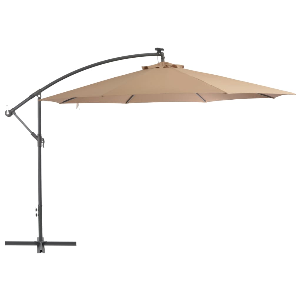 Cantilever Umbrella with Aluminum Pole 137.8" Taupe