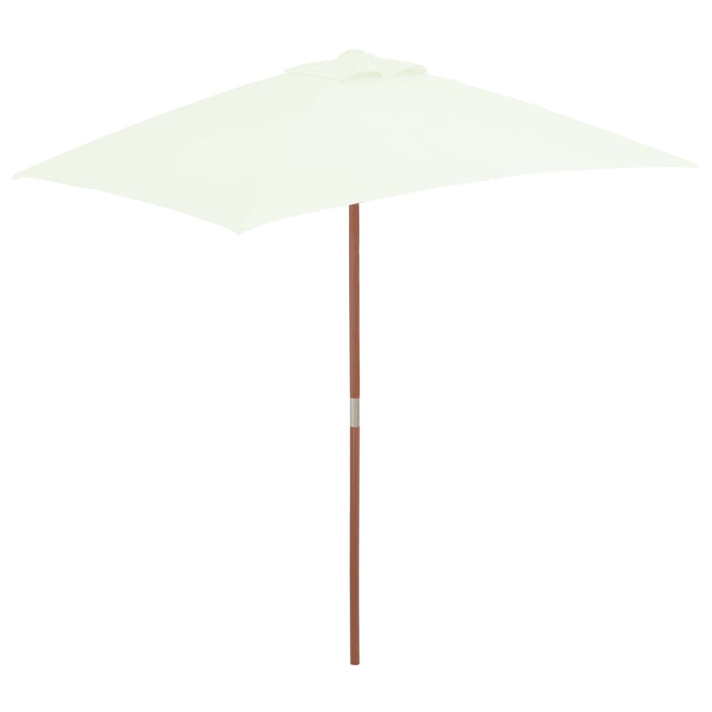 Outdoor Parasol with Wooden Pole 59.1"x78.7" Sand