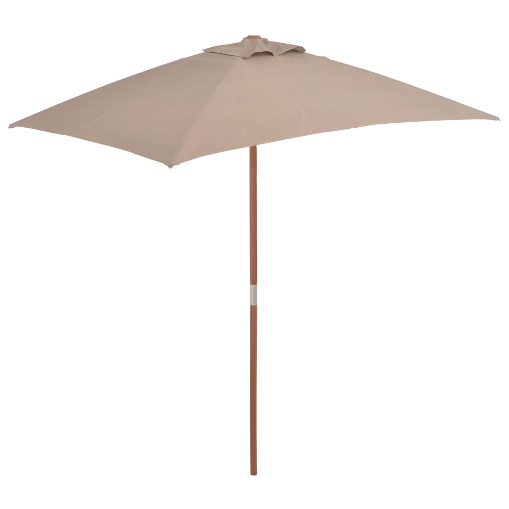 Outdoor Parasol with Wooden Pole 59.1"x78.7" Taupe