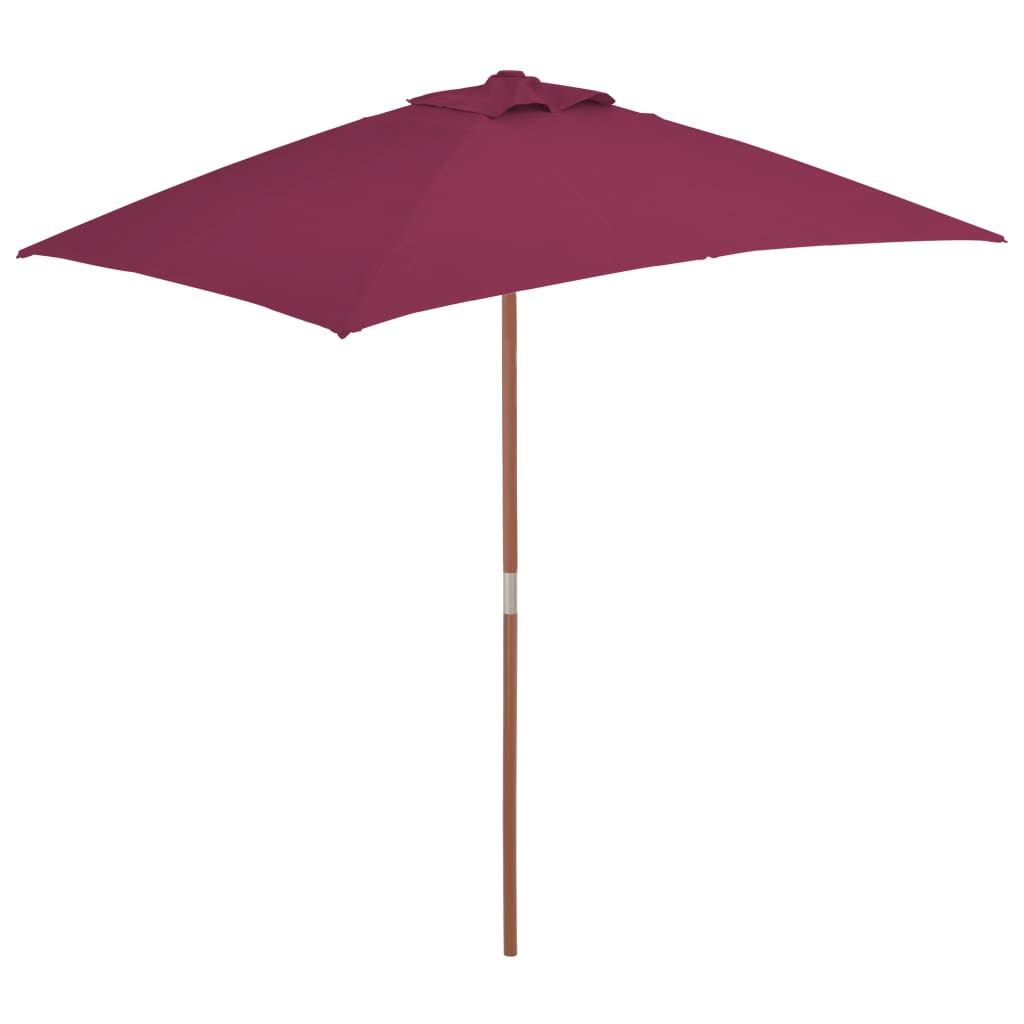 Outdoor Parasol with Wooden Pole 59.1"x78.7" Bordeaux Red