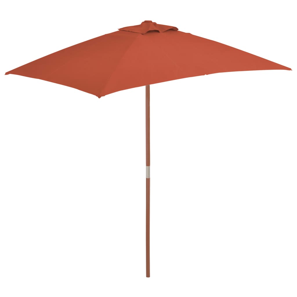 Outdoor Parasol with Wooden Pole 59.1"x78.7" Terracotta