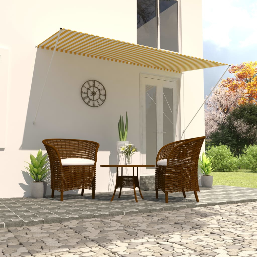 Retractable Awning 118.1"x59.1" Yellow and White