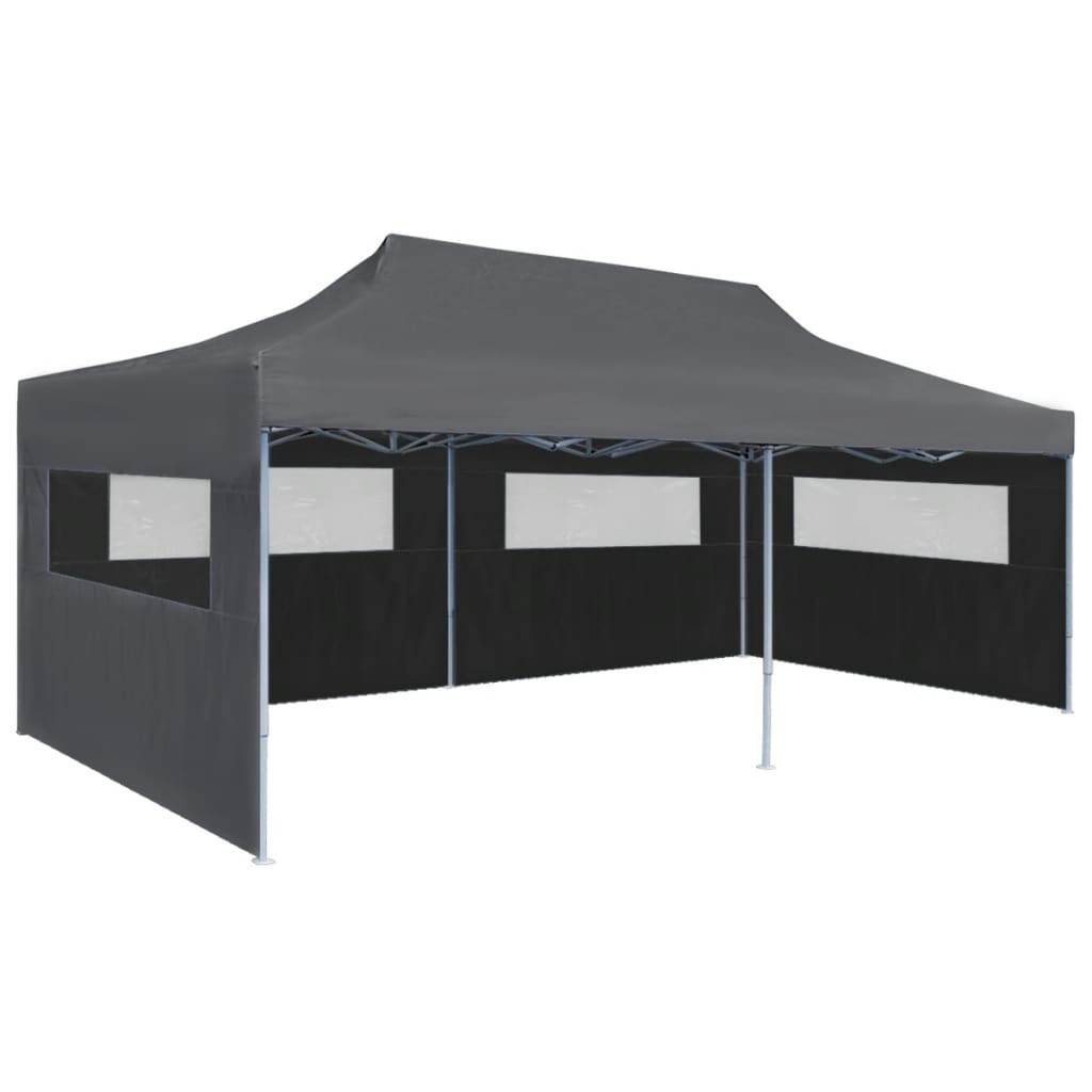 Folding Pop-up Partytent with Sidewalls 9.8'x19.7' Anthracite