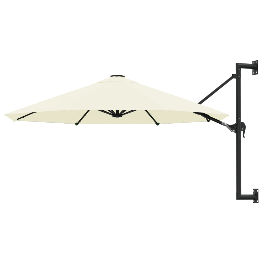 Wall-Mounted Parasol with Metal Pole 118.1" Sand