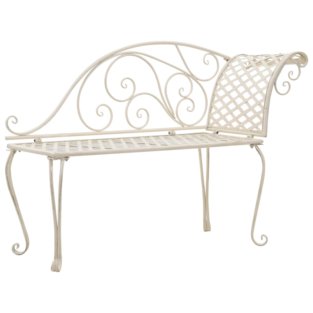 Patio Chaise Lounge 50.4" Metal Antique White