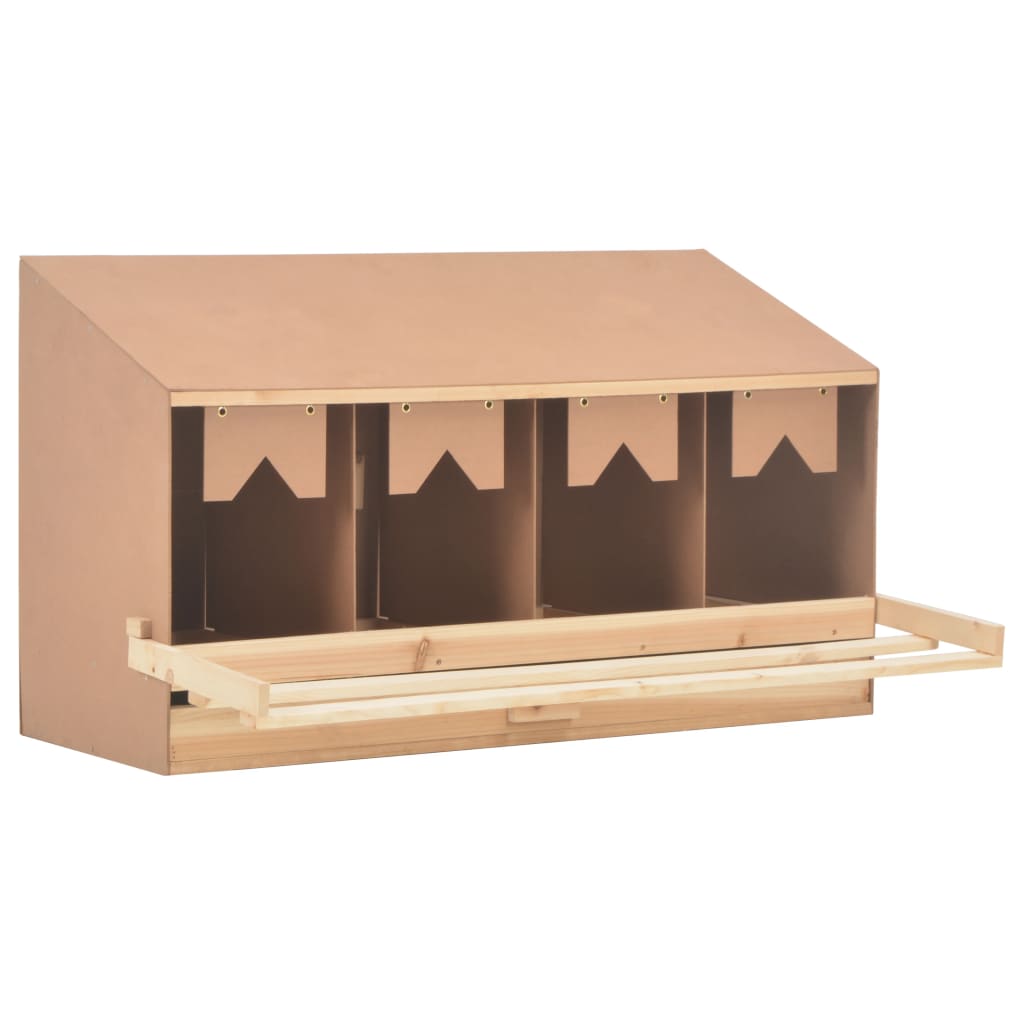Chicken Laying Nest 4 Compartments 41.7"x15.7"x23.2" Solid Pine Wood