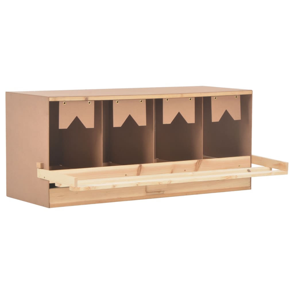 Chicken Laying Nest 4 Compartments 41.7"x15.7"x17.7" Solid Pine Wood
