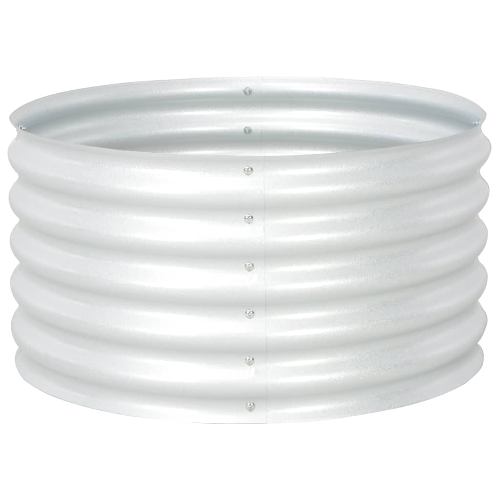 Garden Raised Bed 31.5"x31.5"x17.3" Galvanized Steel Silver