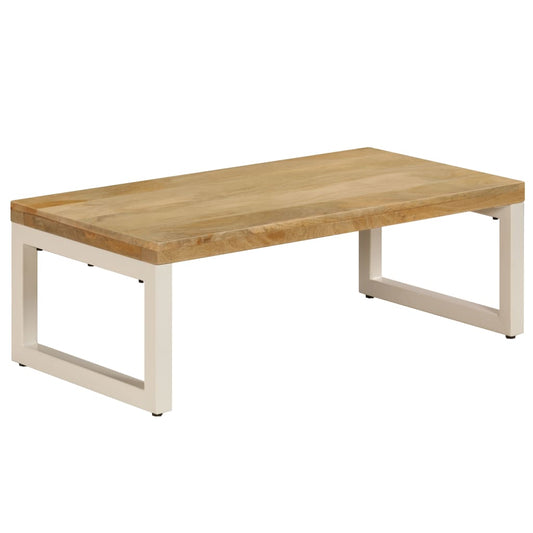 Coffee Table 39.4"x19.7"x13.8" Solid Mango Wood and Steel