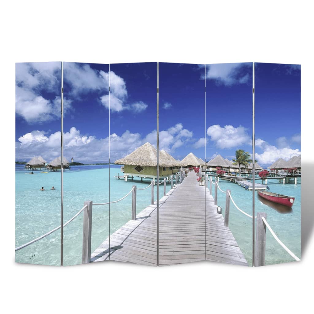 Folding Room Divider 85.4"x66.9" Beach