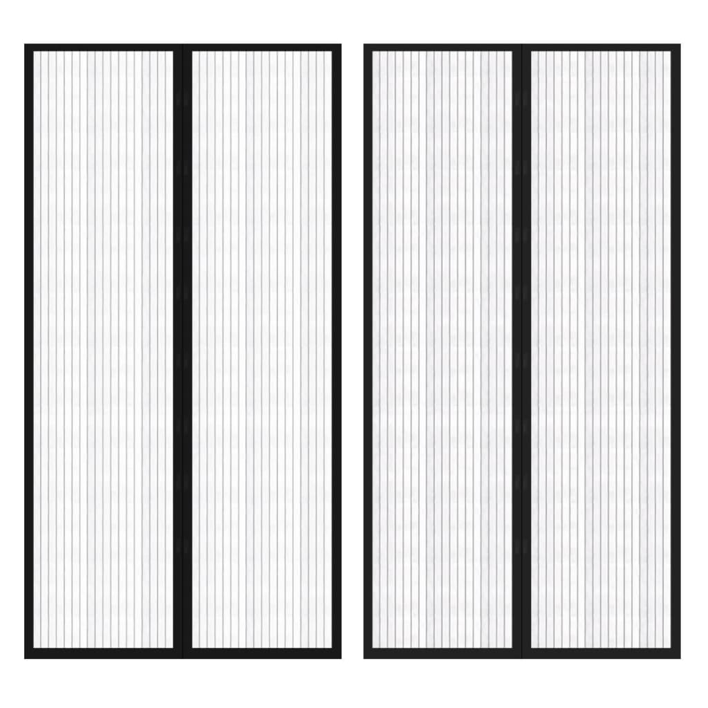 Insect Door Curtains 2 pcs 82.7"x39.4" Magnet Black