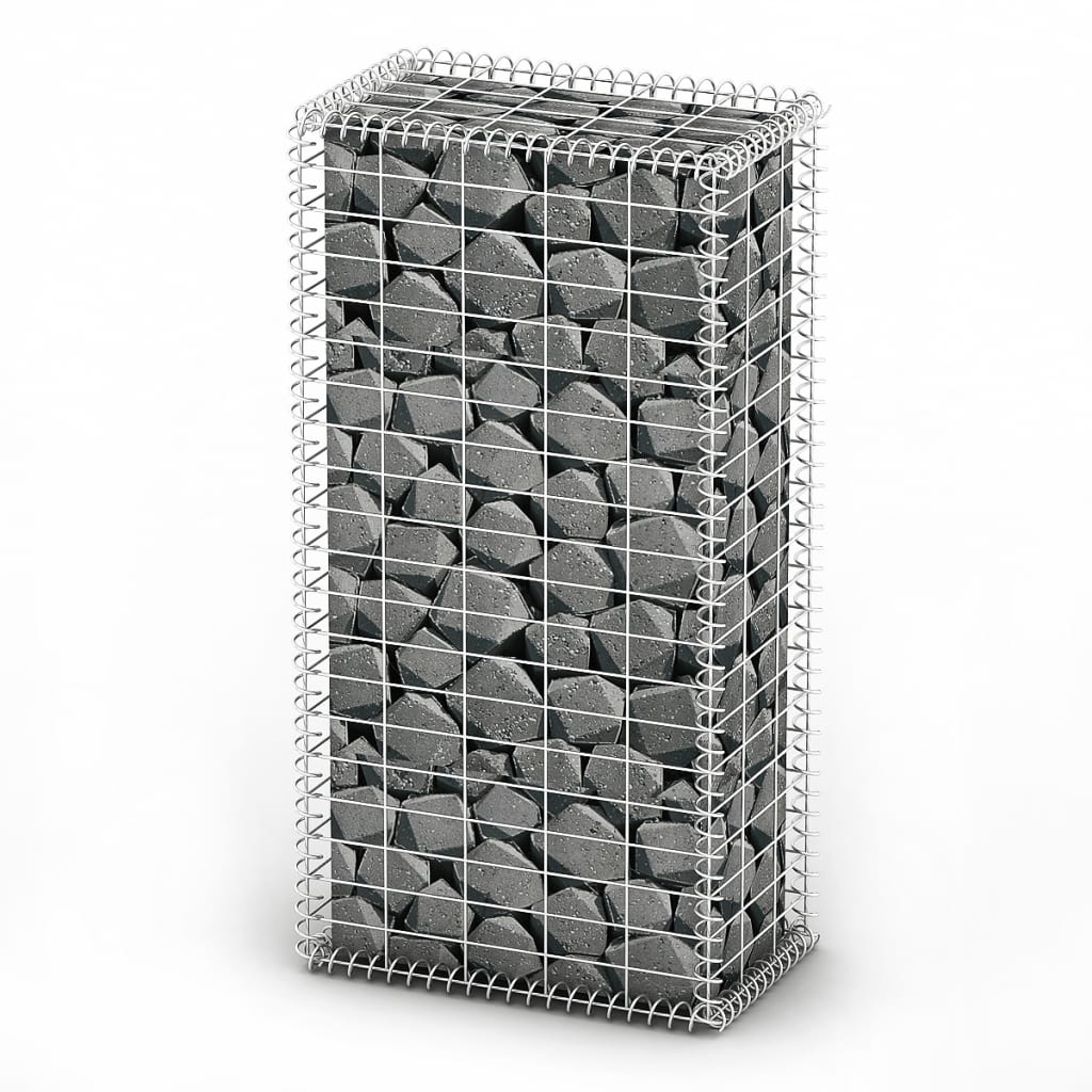 Gabion Basket with Lids Galvanized Wire 39.4"x19.7"x11.8"