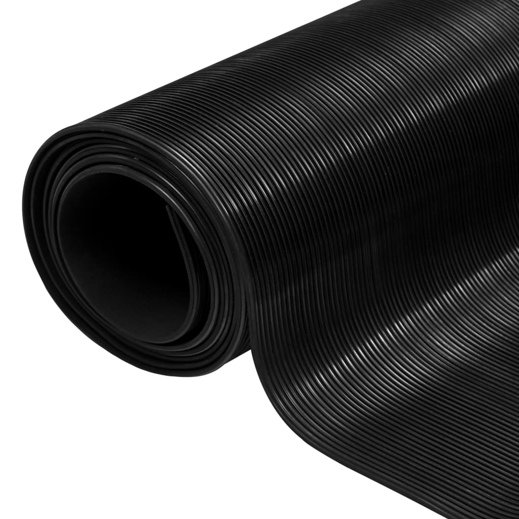 Rubber Floor Mat Anti-Slip 7' x 3' Fine Ribbed