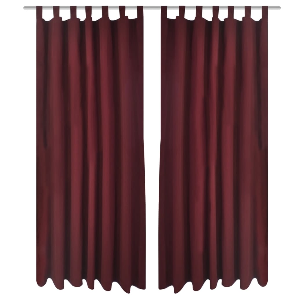 2 pcs Bordeaux Micro-Satin Curtains with Loops 55" x 96"