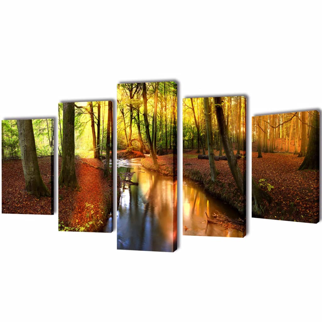 Canvas Wall Print Set Forest 39" x 20"