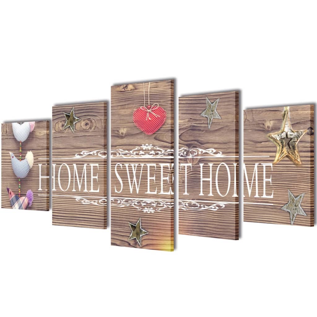 Canvas Wall Print Set Home Sweet Home Design 79" x 39"
