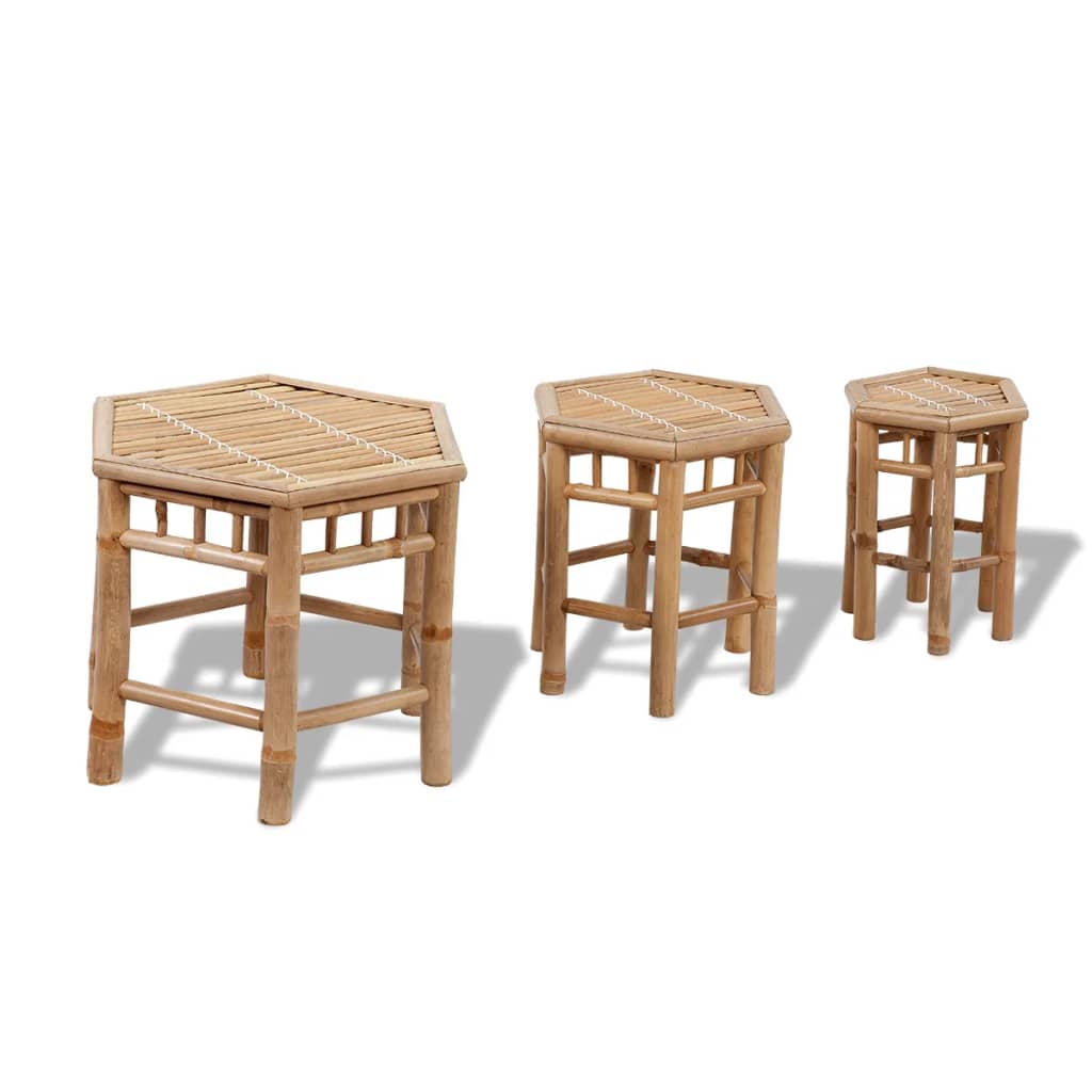 Patio Stools 3 pcs Bamboo