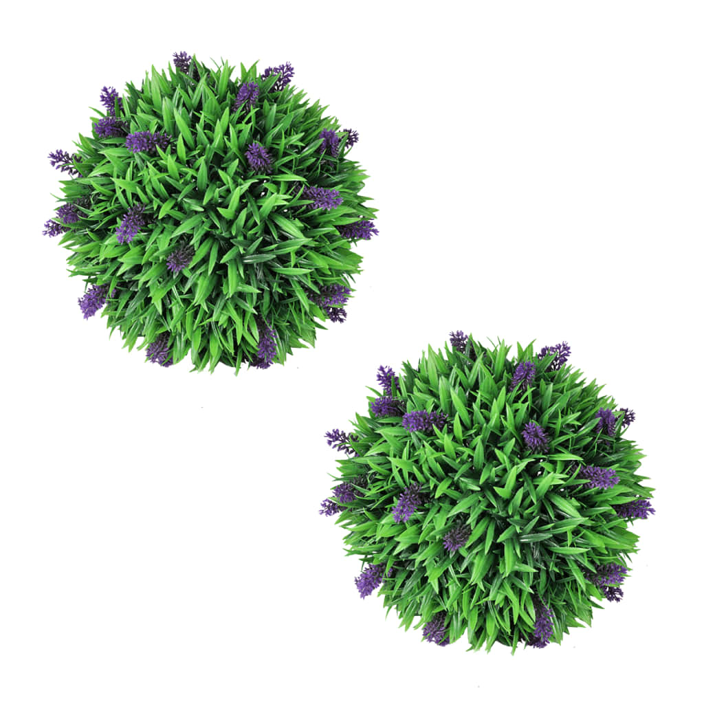 Set of 2 Artificial Boxwood Ball with Lavender 11.8"