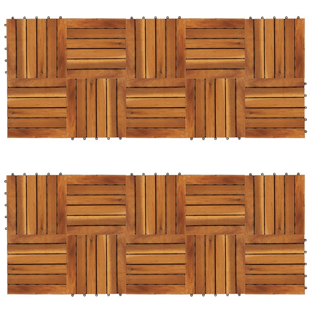 Decking Tiles Vertical Pattern 11.8"x11.8" Acacia Set of 20