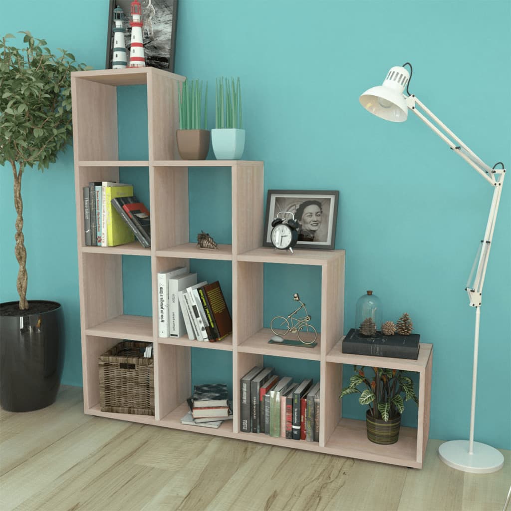 Staircase Bookcase/Display Shelf 55.9" Oak