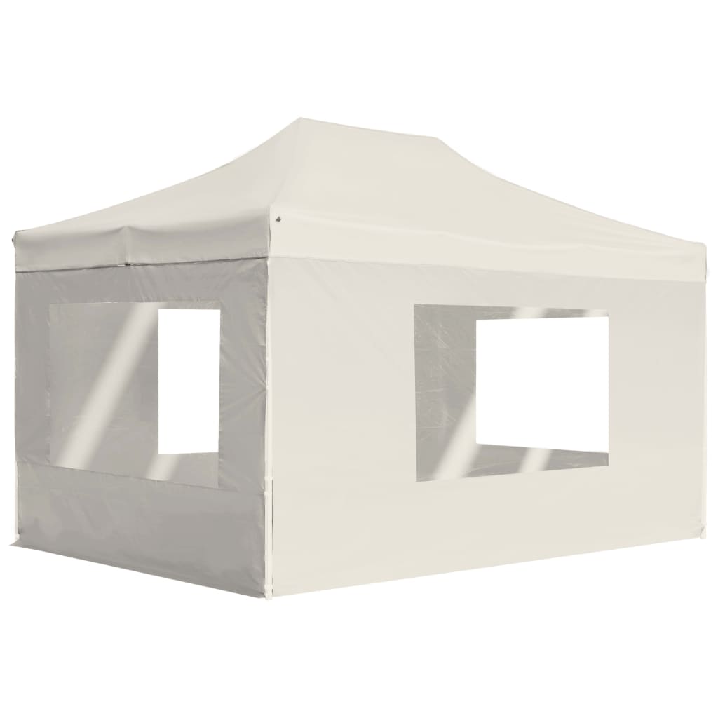 Professional Folding Party Tent with Walls Aluminum 14.8'x9.8' Cream