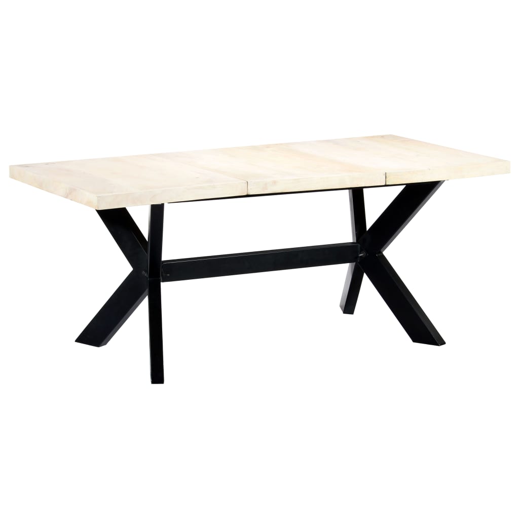 Dining Table White 70.9"x35.4"x29.5" Solid Mango Wood