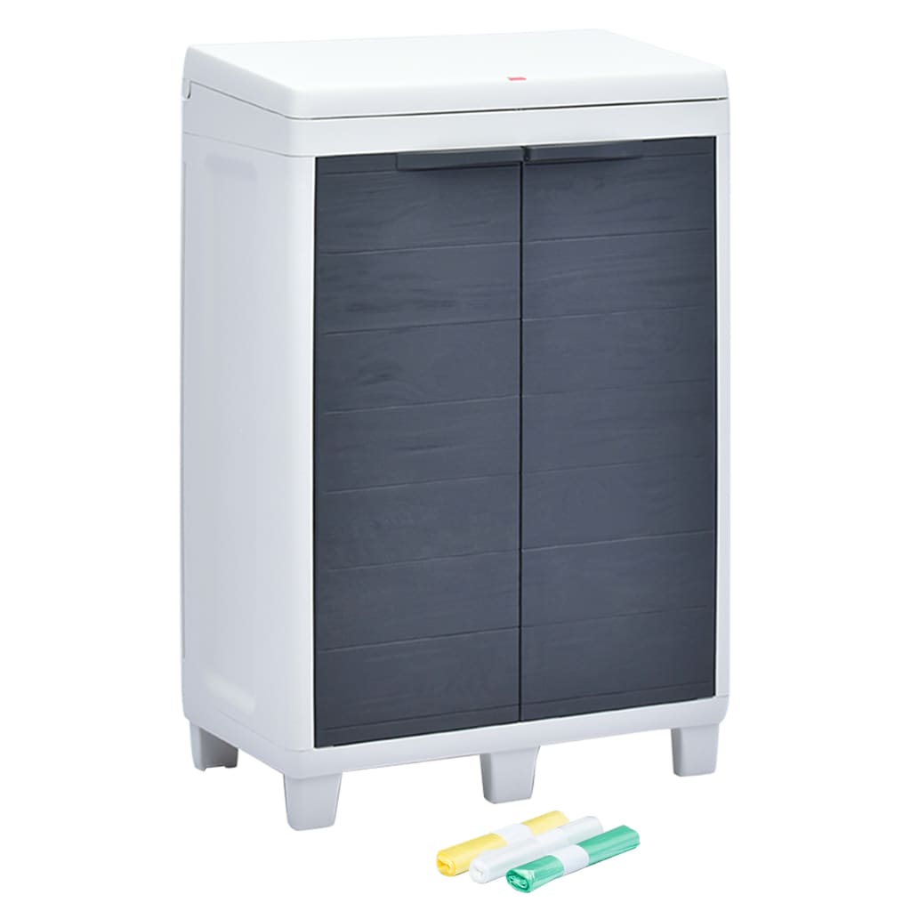 Garden Dustbin with 3 Bags Dark Gray 25.6"x15"x40.2"