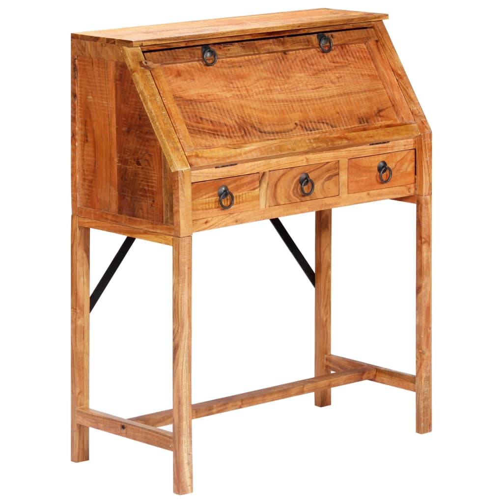 Writing Desk 17.8"x15.7"x42.1" Solid Acacia Wood