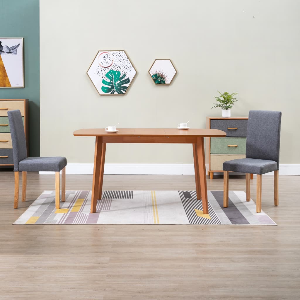 Dining Chairs 2 pcs Light Gray Fabric