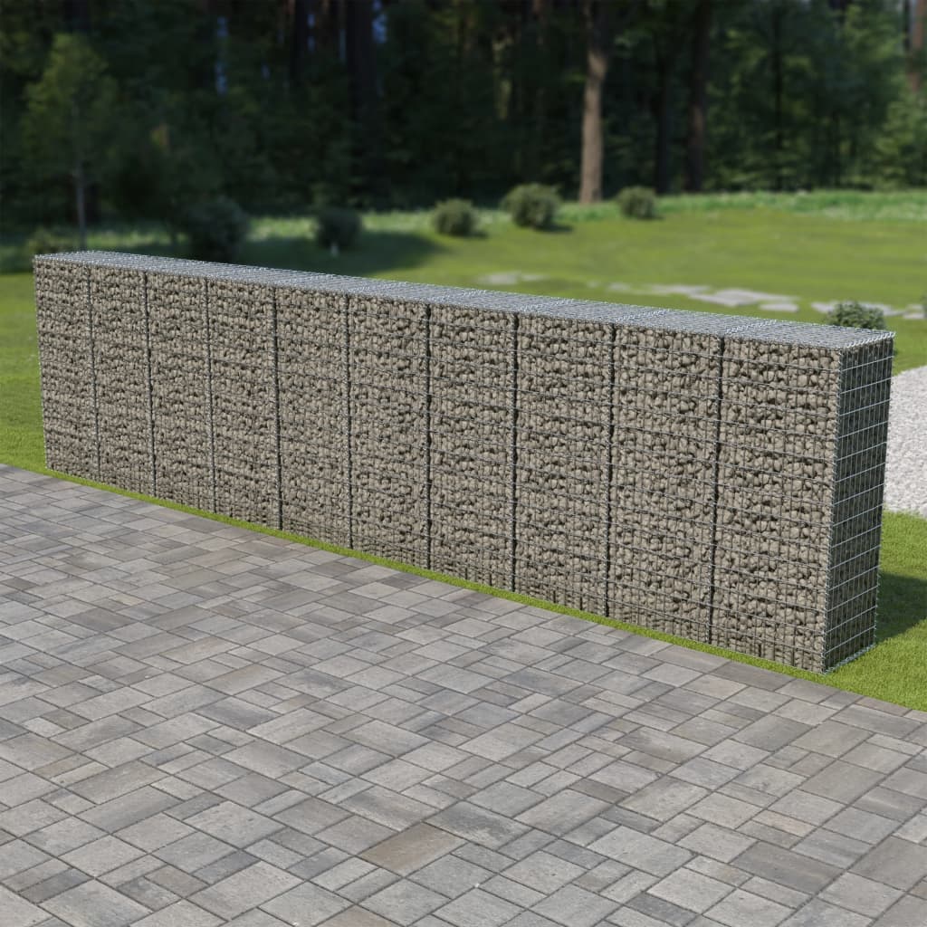 Gabion Wall with Covers Galvanized Steel 236"x19.7"x59"