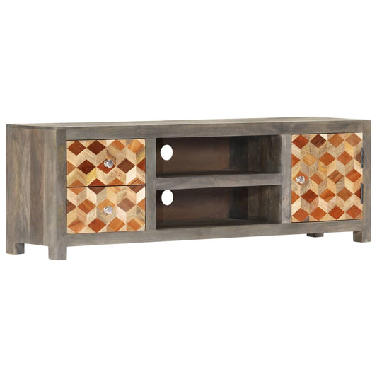 TV Cabinet Gray 47.2"x11.8"x15.7" Solid Mango Wood