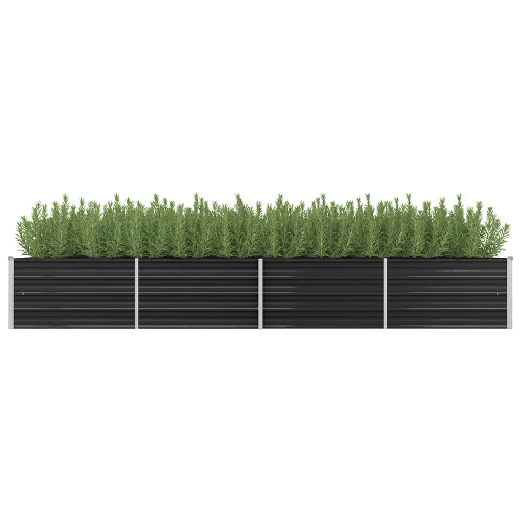 Garden Raised Bed Anthracite 126"x31.5"x17.7" Galvanized Steel