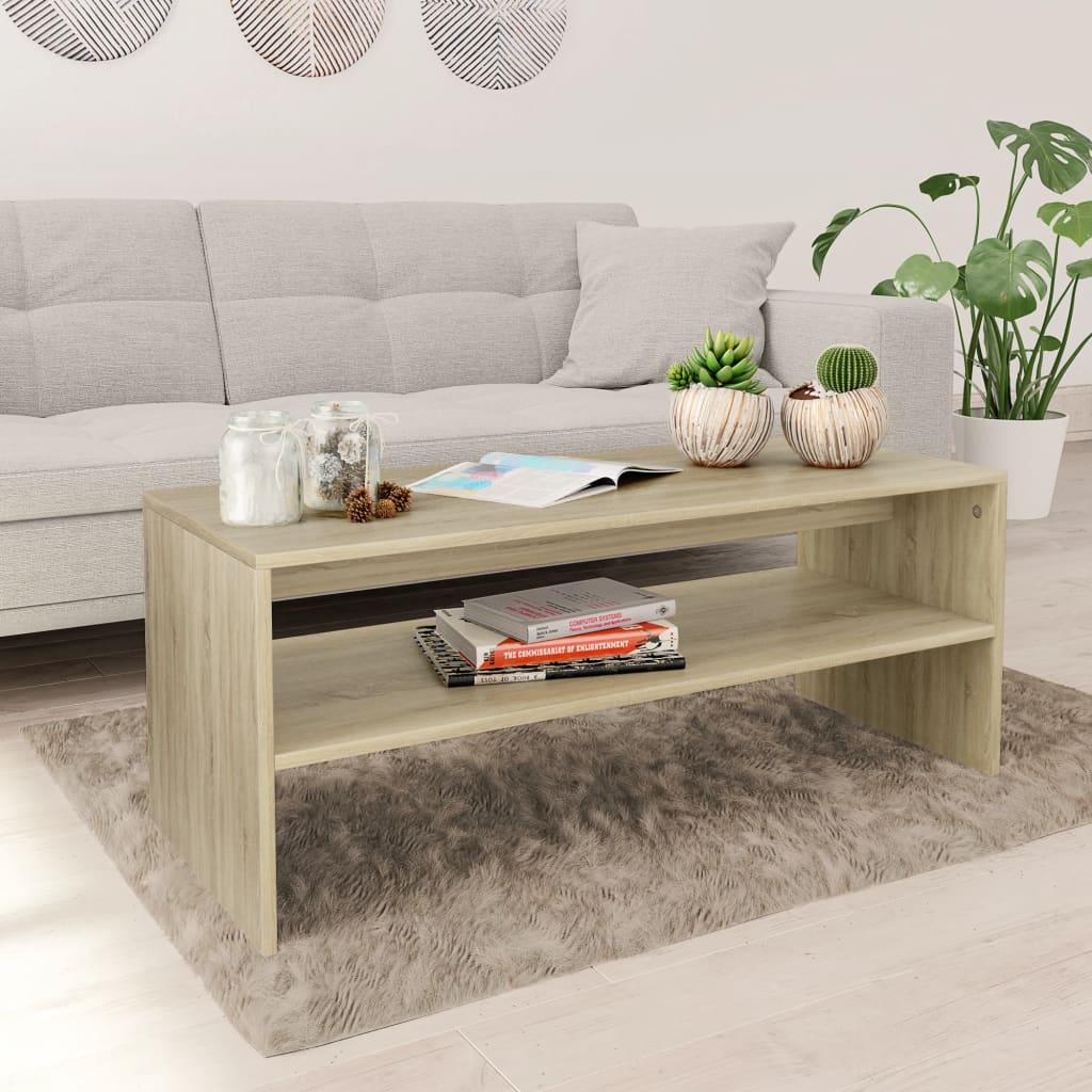 Coffee Table Sonoma Oak 39.4"x15.7"x15.7" Engineered Wood