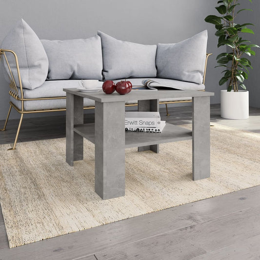 Coffee Table Concrete Gray 23.6"x23.6"x16.5" Engineered Wood