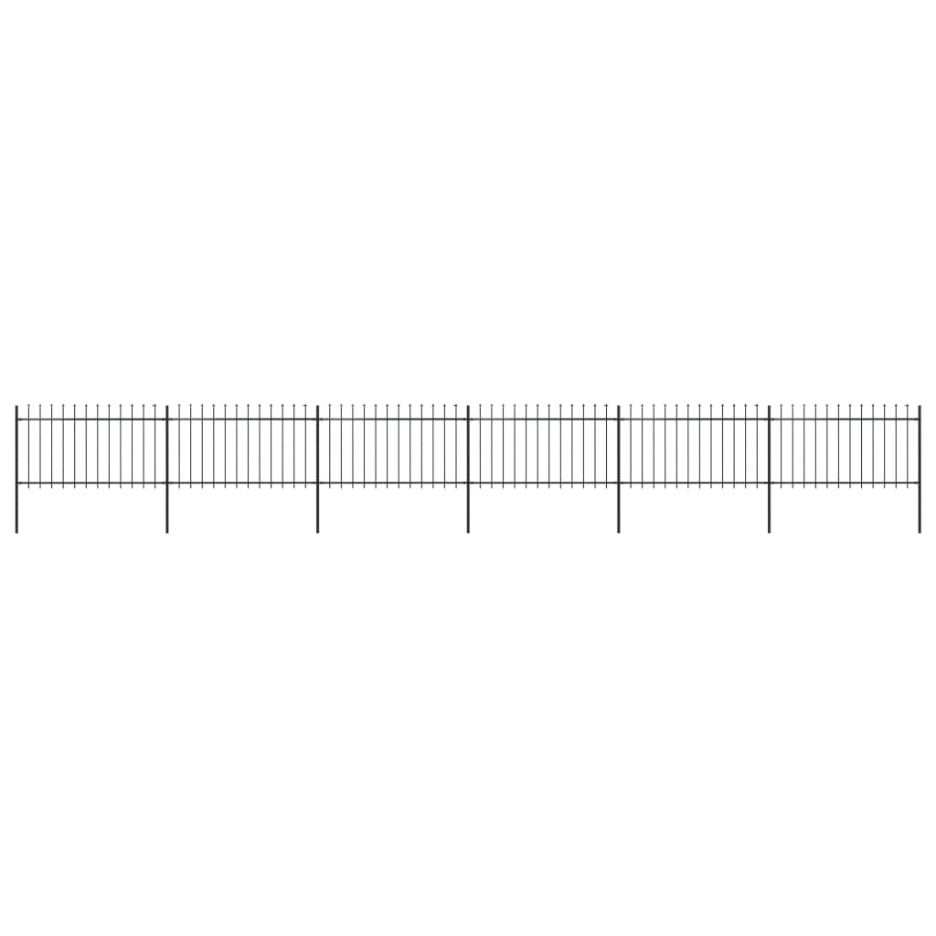 Garden Fence with Spear Top Steel 401.6"x39.4" Black