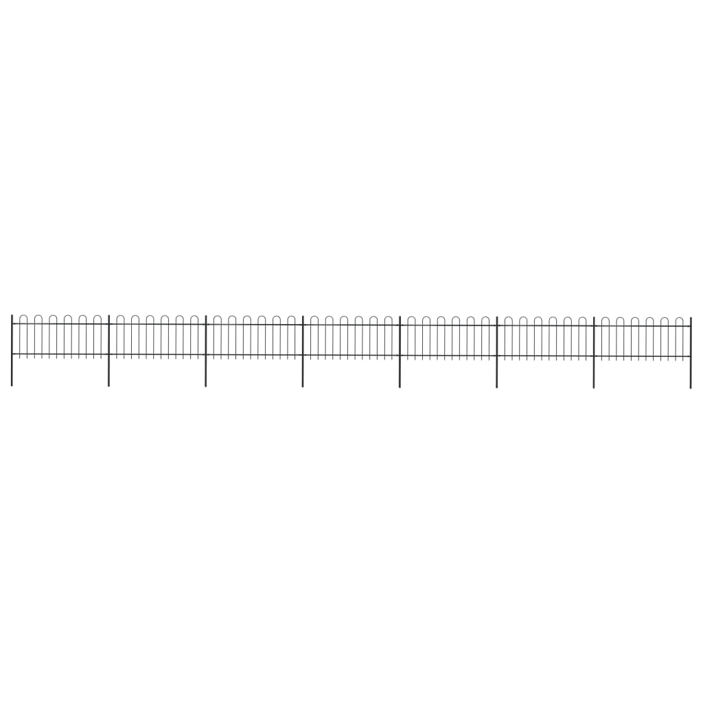 Garden Fence with Hoop Top Steel 39' Black