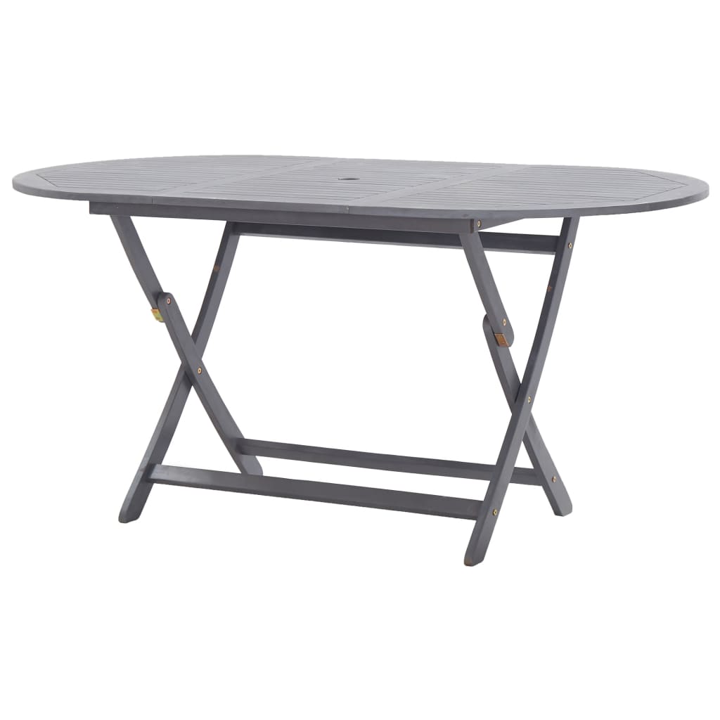 Folding Patio Table 63"x33.5"x29.5" Solid Acacia Wood