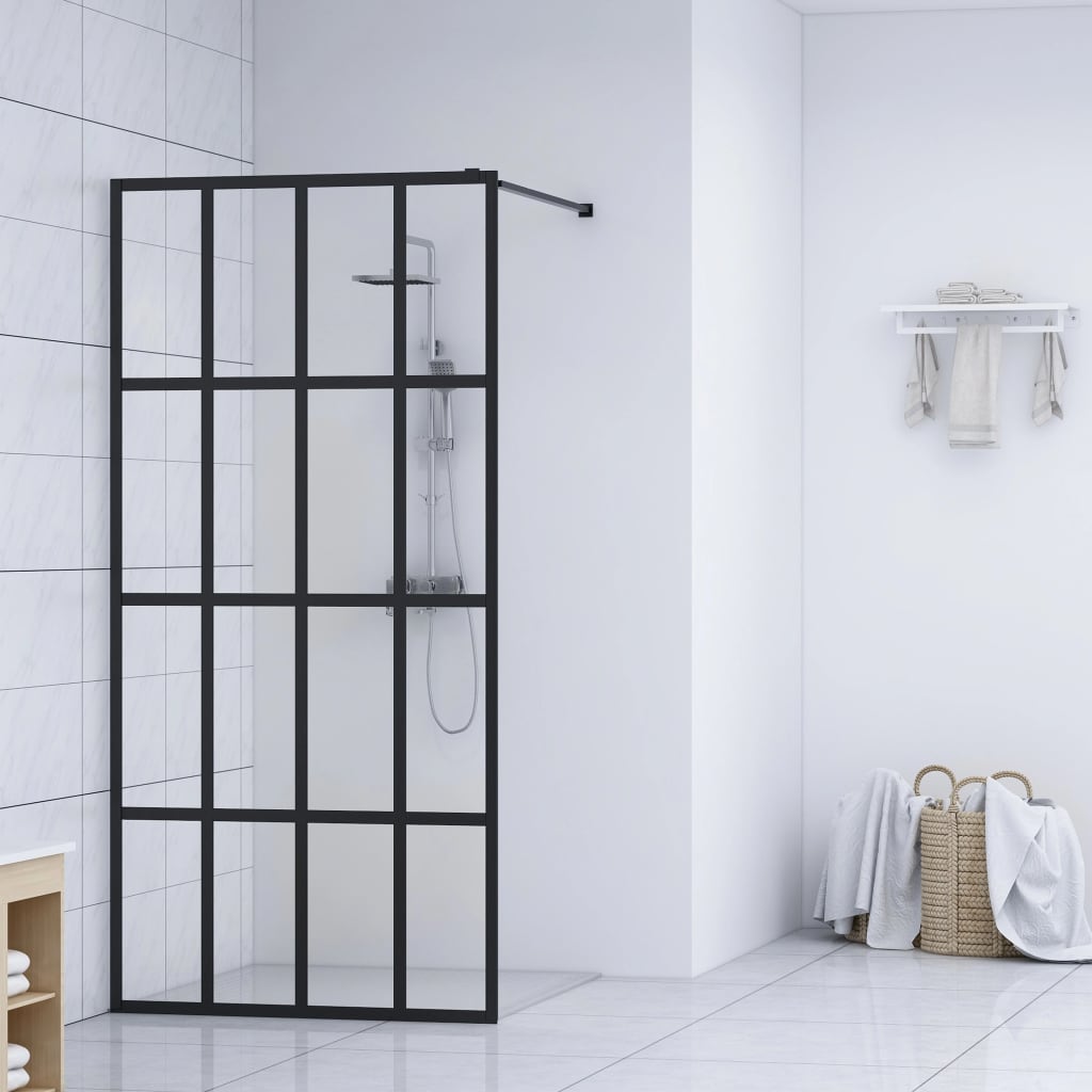 Walk-in Shower Screen Clear Tempered Glass 46.5"x74.8"