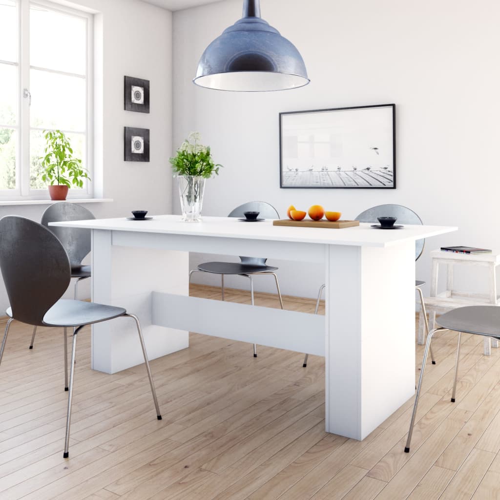Dining Table White 70.9"x35.4"x29.9" Engineered Wood