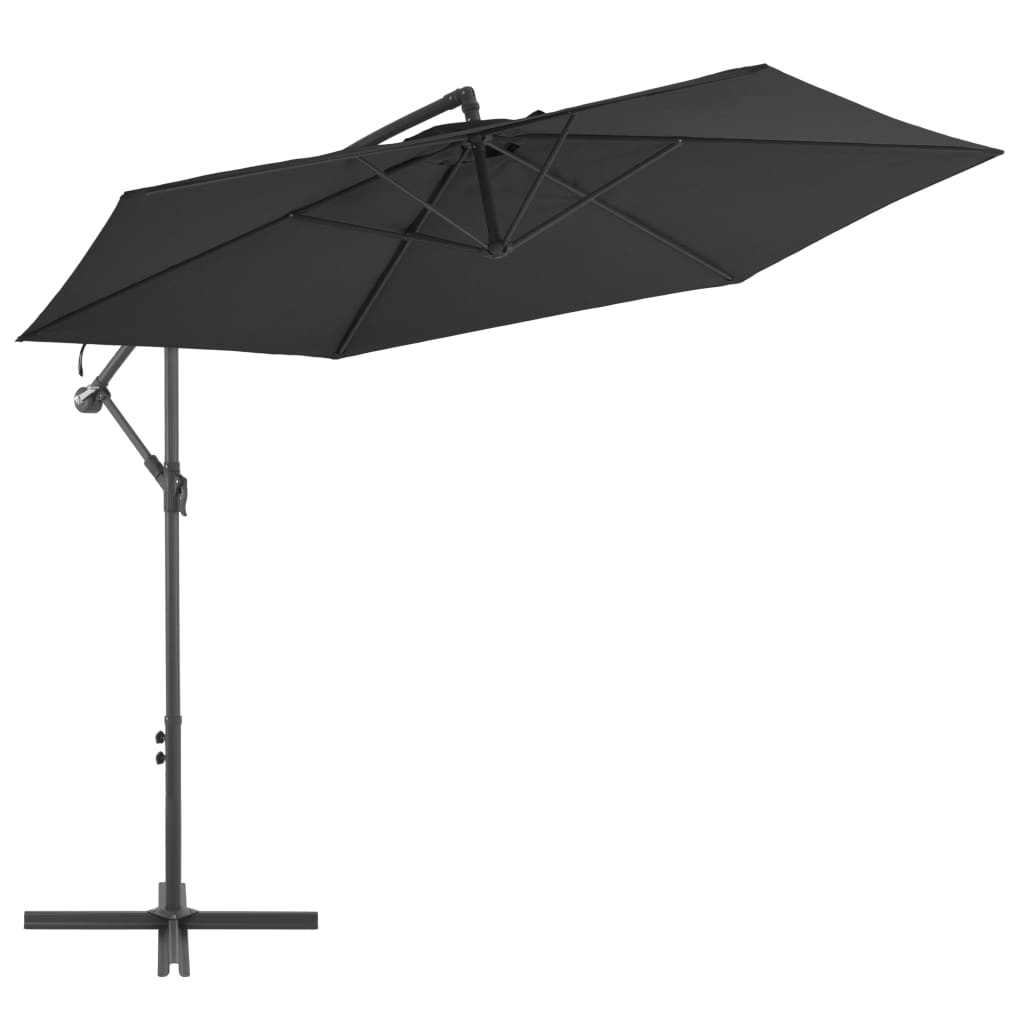 Cantilever Umbrella with Aluminum Pole 118.1" Black